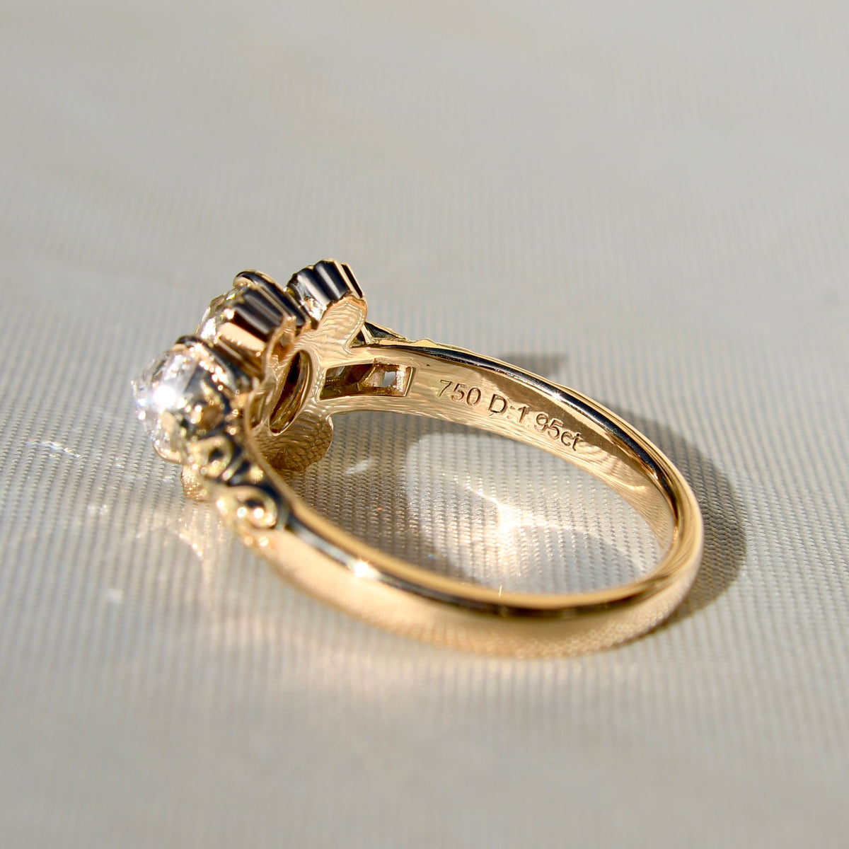 Installment 1/4 - 1.95 ct rose cut diamond ring