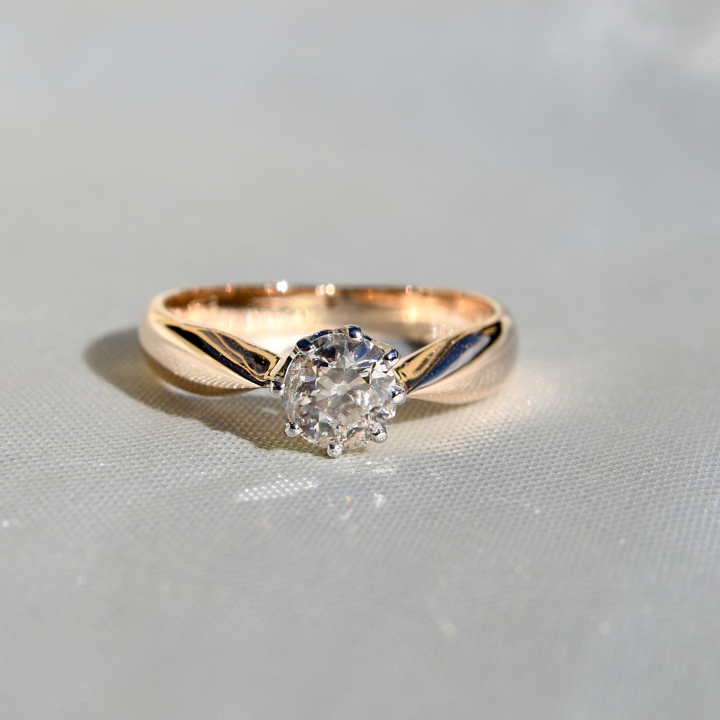Antique 0.60 ct old European cut diamond solitaire engagement ring