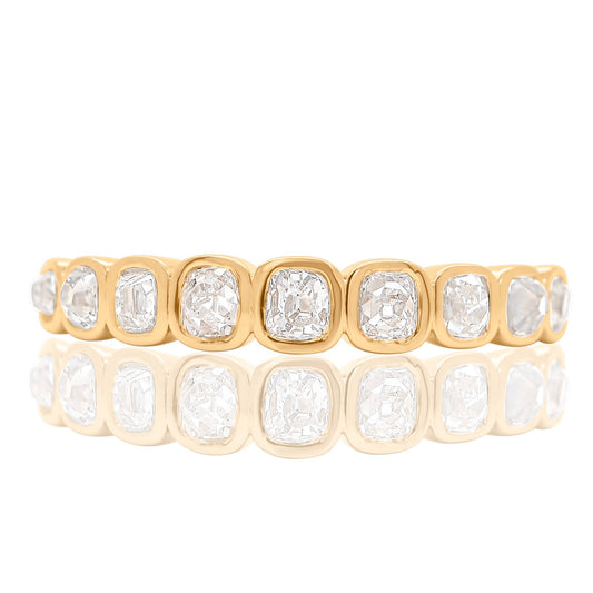 0.67 ct peruzzi cut diamond nine stone band ring