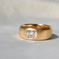 1.67 ct elongated old mine cut diamond band ring