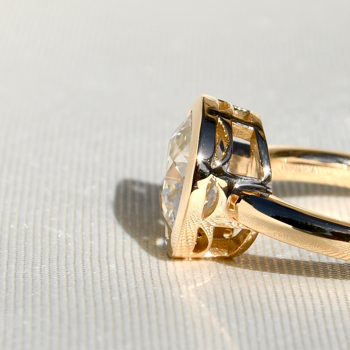 2.62 ct old European cut diamond solitaire ring