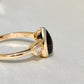 1.26 ct Tourmaline pear and old mine cut diamond three stone ring