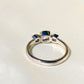 0.70 ct old mine cut diamond three stone ring