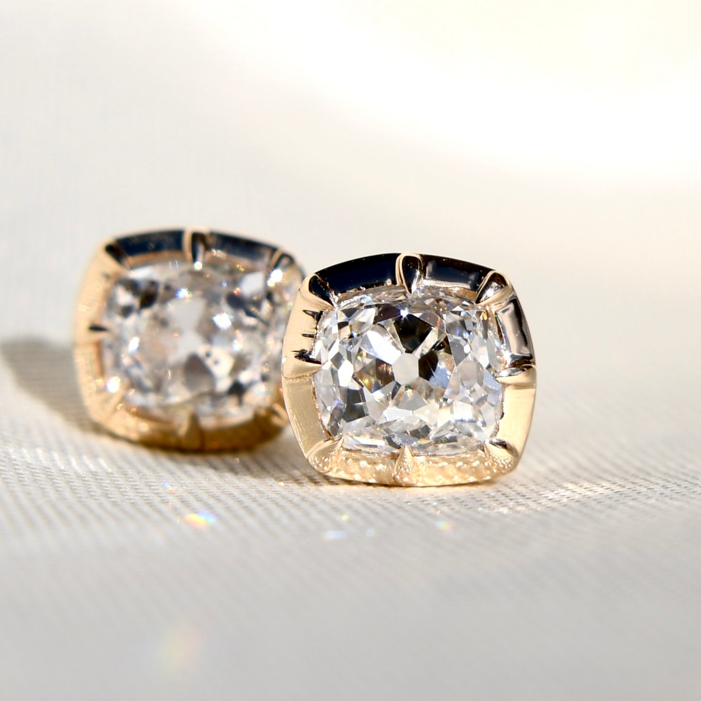 Installment 8/9 - 1.41 ct old mine cut diamond studs