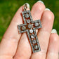 Antique 2.85 ct old mine and rose cut diamond cross pendant