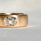 1.67 ct elongated old mine cut diamond band ring