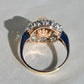 Antique Belle Époque natural pearl and 1.74 ct old European cut diamond daisy ring