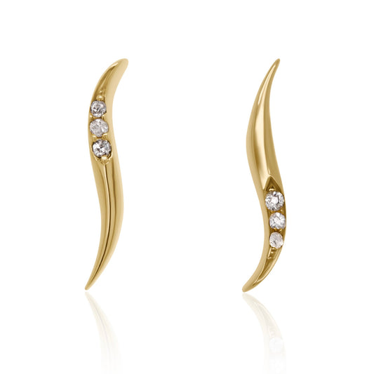 Diamond wave earrings