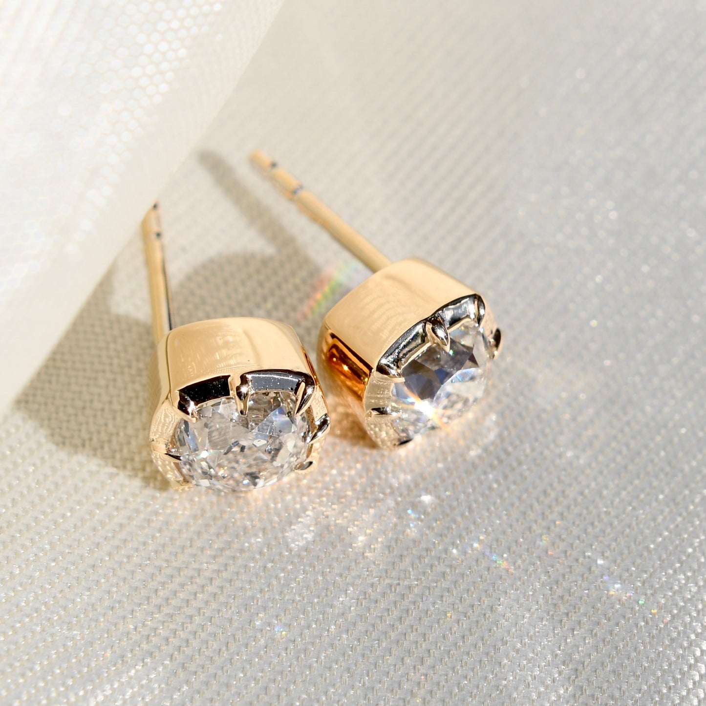 Installment 8/9 - 1.41 ct old mine cut diamond studs