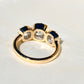 3.35 ct old mine cut diamond three stone ring