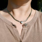 2.01 ct old mine cut diamond solitaire necklace