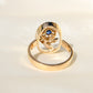 Sapphire and rose cut diamond tulip ring