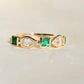 Installment 4/4 - 0.40 ct rose cut diamond and emerald five stone ring