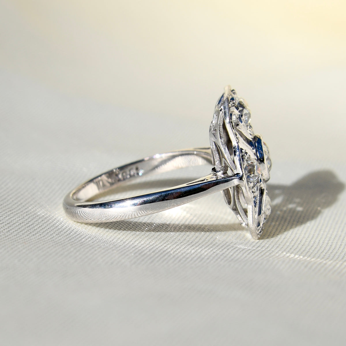 Antique Art déco 0.95 ct old European cut diamond ring