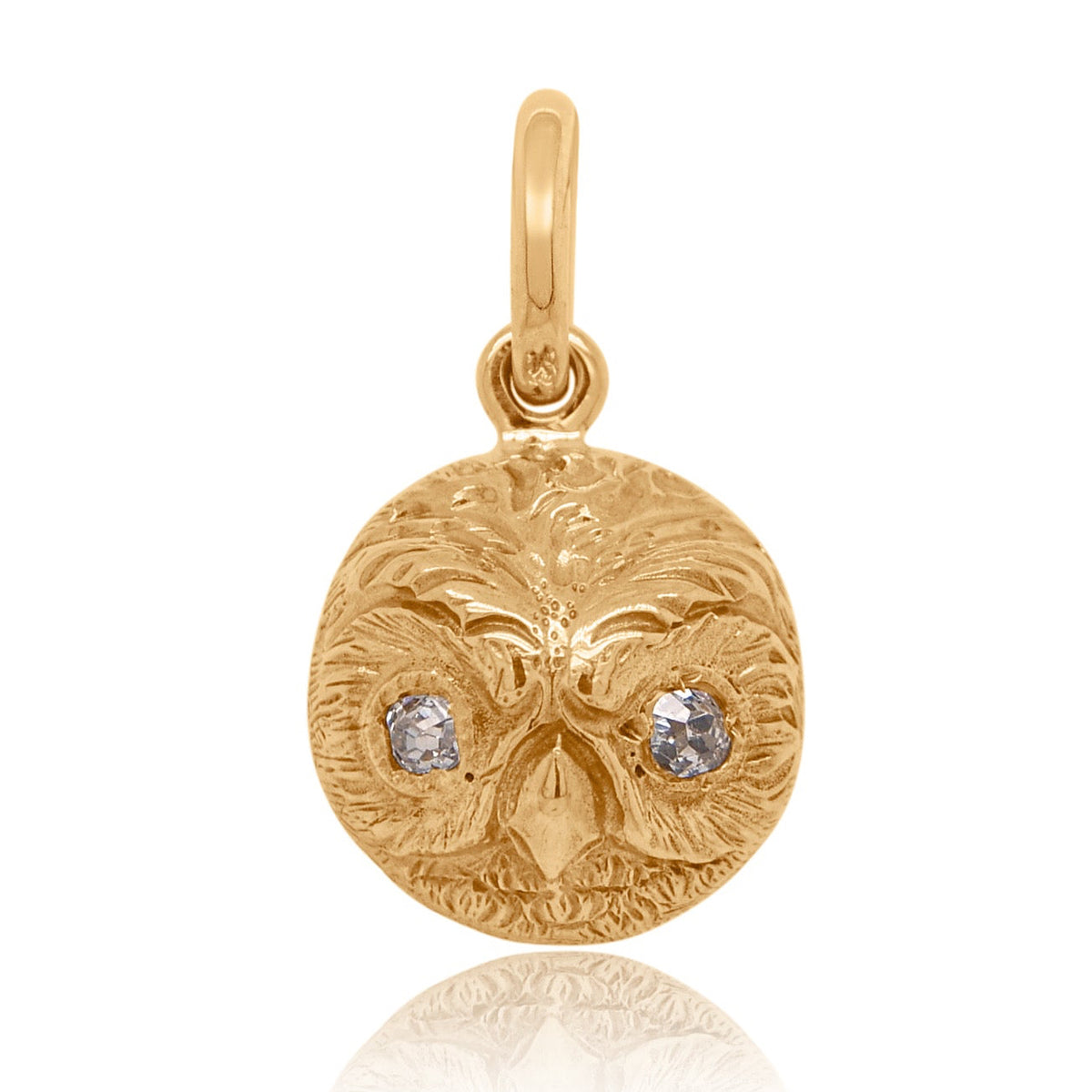 Owl peruzzi cut diamond pendant