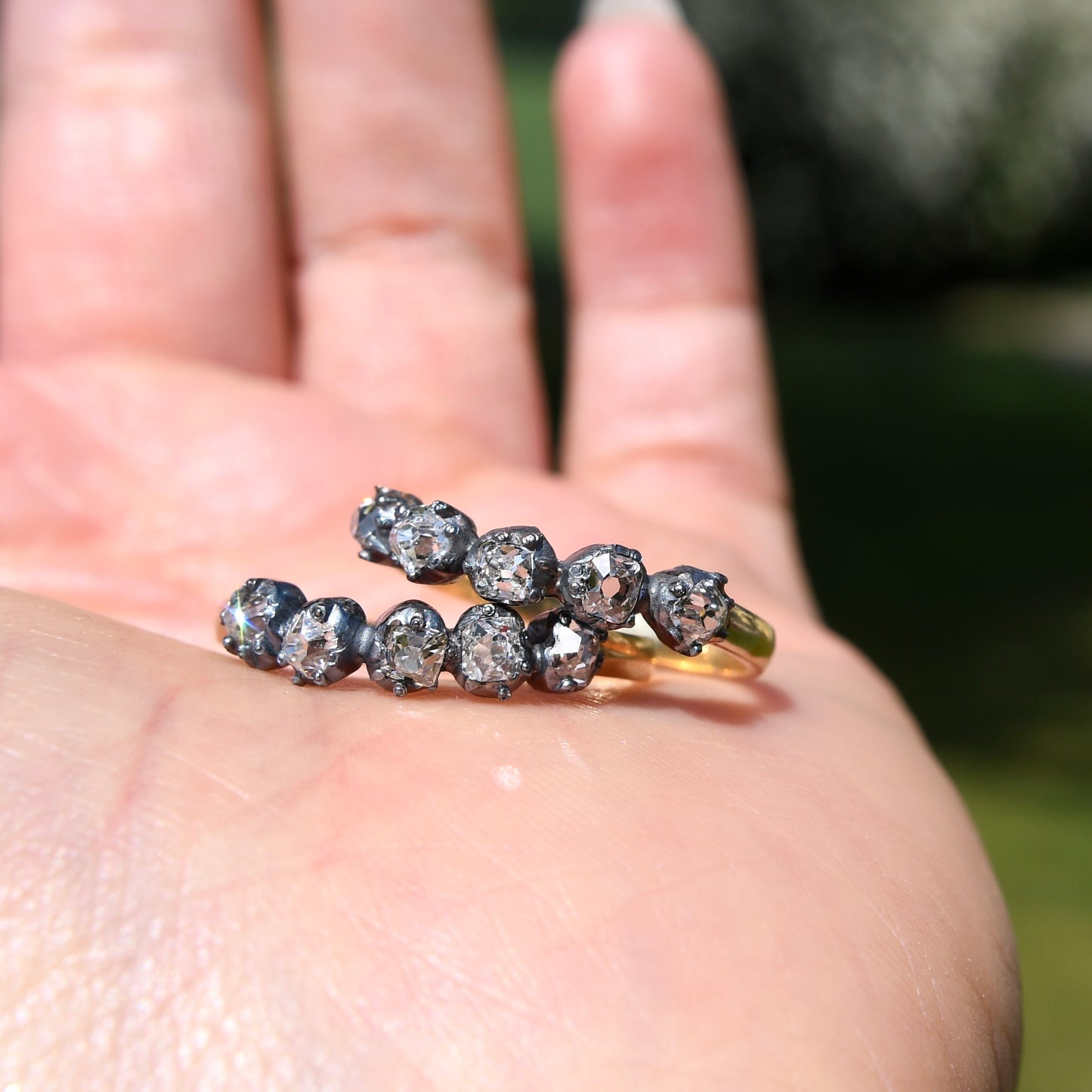 Installment 3/5 - 0.75 ct peruzzi cut diamond five stone ring