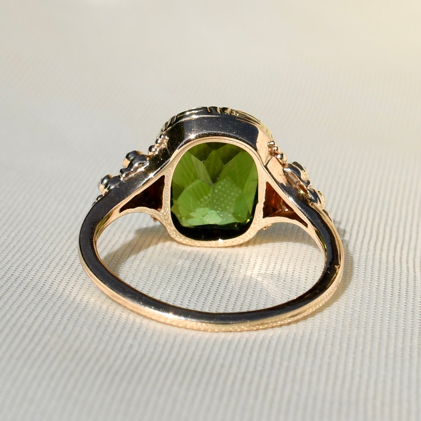 Antique 4.80 ct tourmaline and rose cut diamond ring