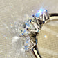 1.25 ct old mine cut diamond three stone ring