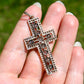 Antique 2.85 ct old mine and rose cut diamond cross pendant