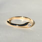 0.22 ct oval old mine cut diamond solitaire band ring