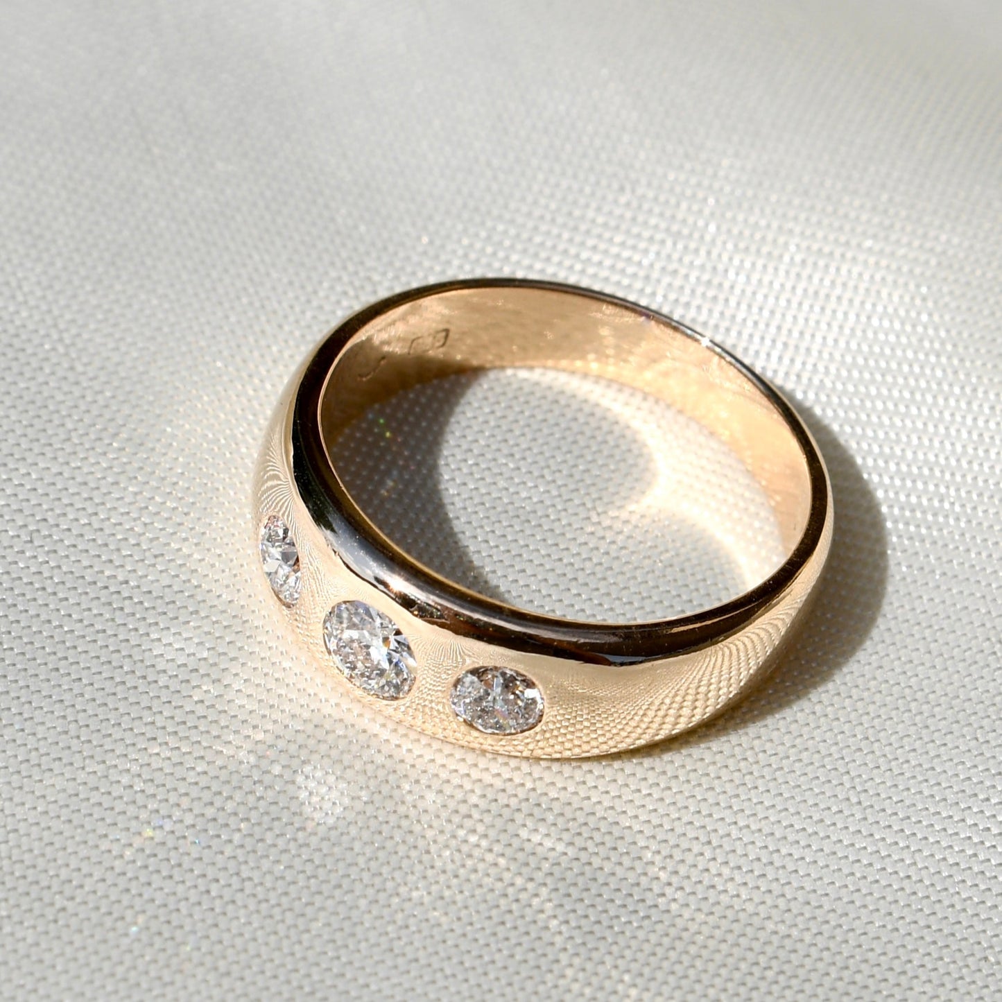 Vintage 0.38 ct old European cut diamond band ring