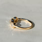 0.86 ct old mine cut diamond three stone ring