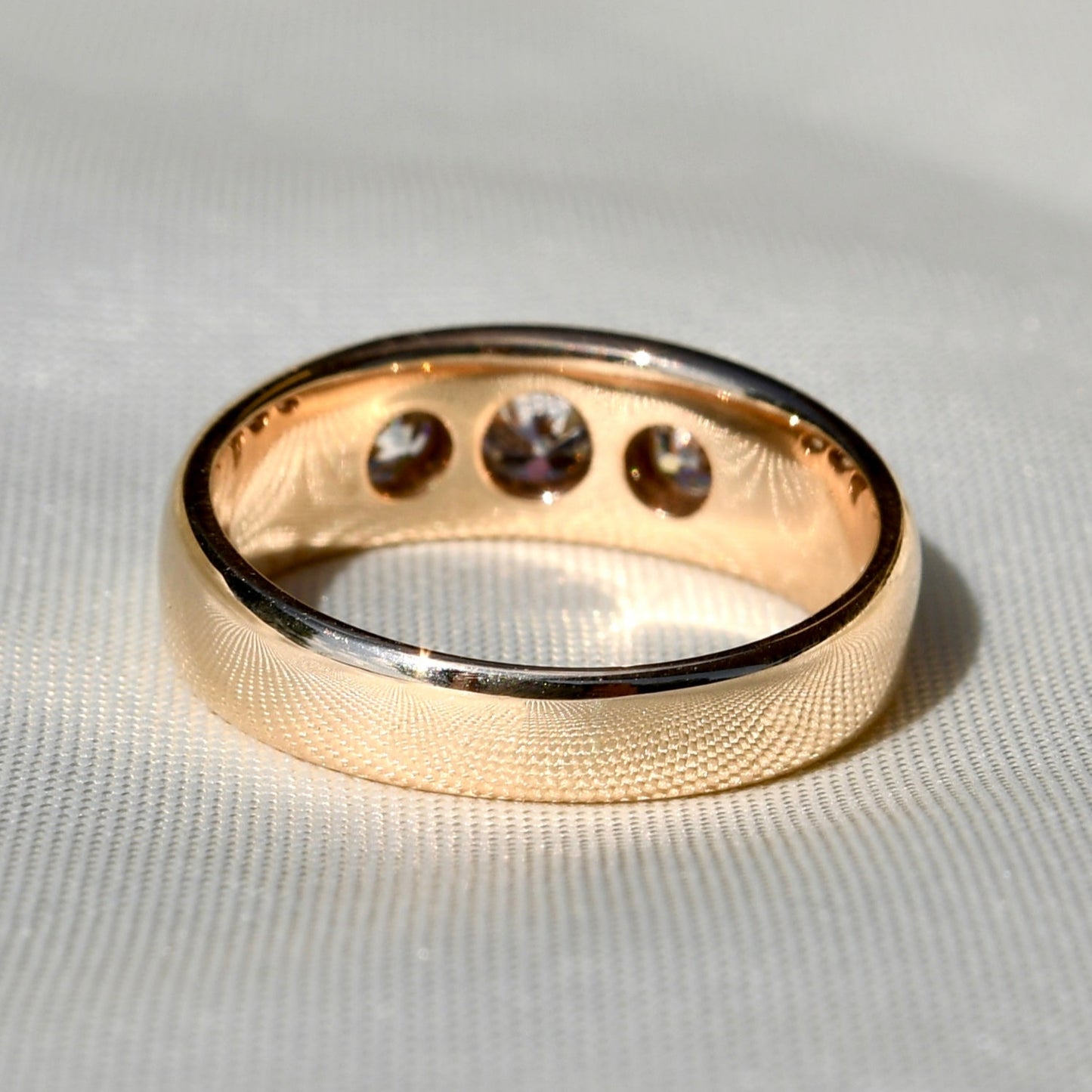 Vintage 0.38 ct old European cut diamond band ring