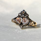Antique Georgian rose cut diamond double heart ring, 18th century
