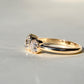 0.53 ct old mine cut diamond three stone ring