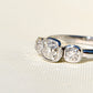 0.70 ct old mine cut diamond three stone ring