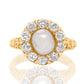 Antique natural pearl and 1.20 ct old mine cut diamond daisy ring
