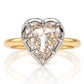 3.12 ct heart rose cut diamond solitaire ring