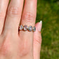 1.30 ct rose cut diamond four stone band ring