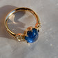 Installment 4/8 - 4.27 ct sapphire cabochon and old mine cut diamond three stone ring