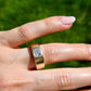 0.91 ct old mine cut diamond band ring