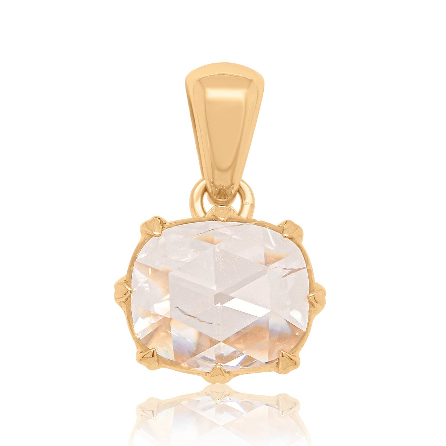 0.97 ct rose cut diamond pendant