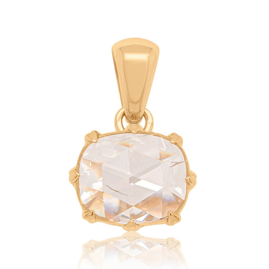 0.97 ct rose cut diamond pendant