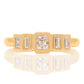 0.23 ct peruzzi and baguette cut diamond five stone ring
