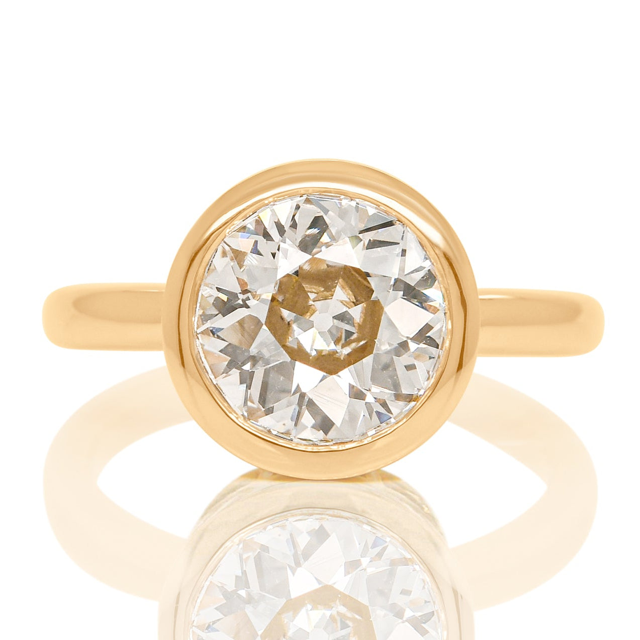 2.62 ct old European cut diamond solitaire ring