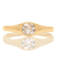 0.33 ct old mine cut diamond solitaire band ring