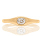 0.27 ct elongated old mine cut diamond solitaire band ring