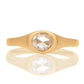 0.50 ct rose cut diamond solitaire band ring