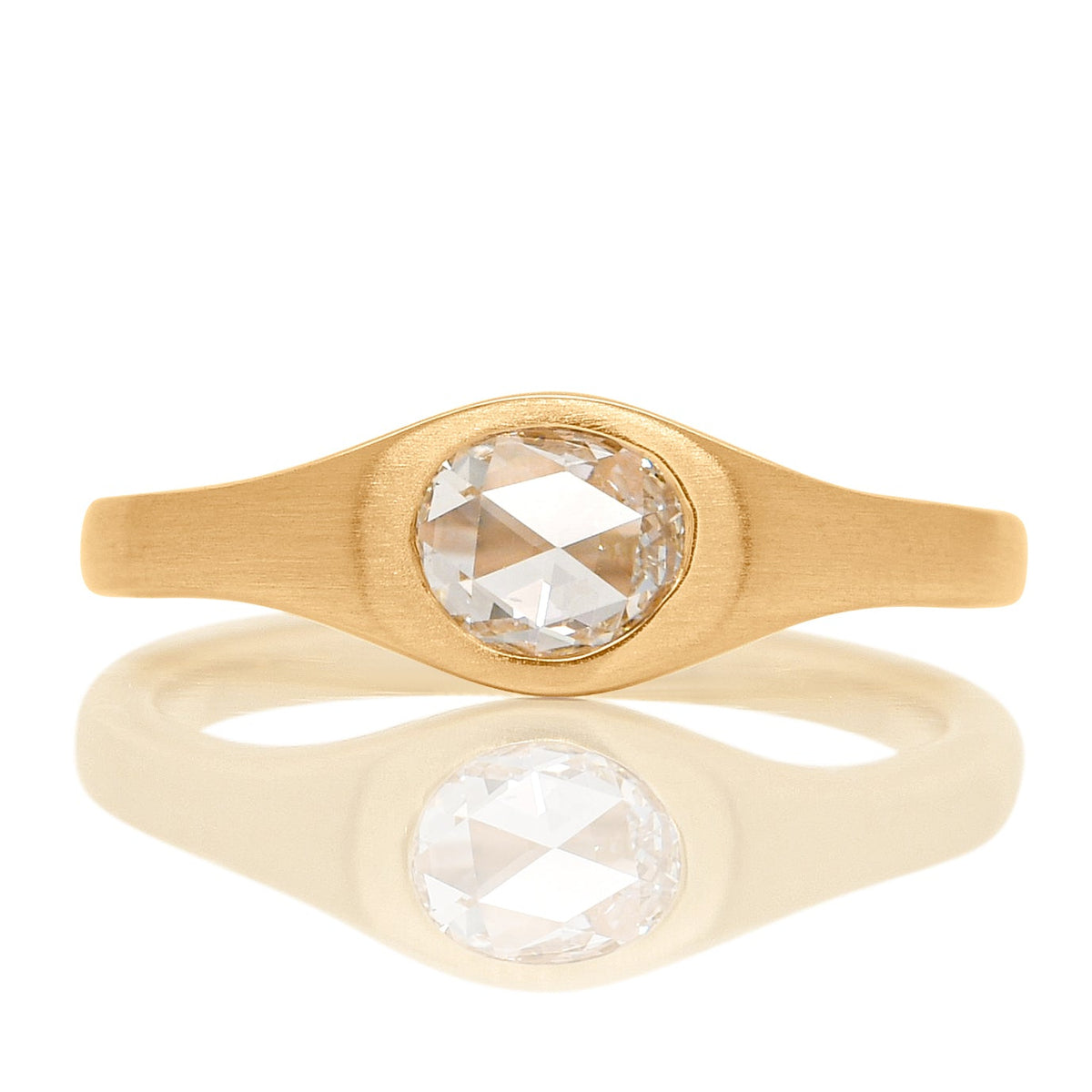 0.50 ct rose cut diamond solitaire band ring