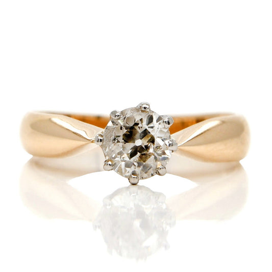 Antique 0.60 ct old European cut diamond solitaire engagement ring