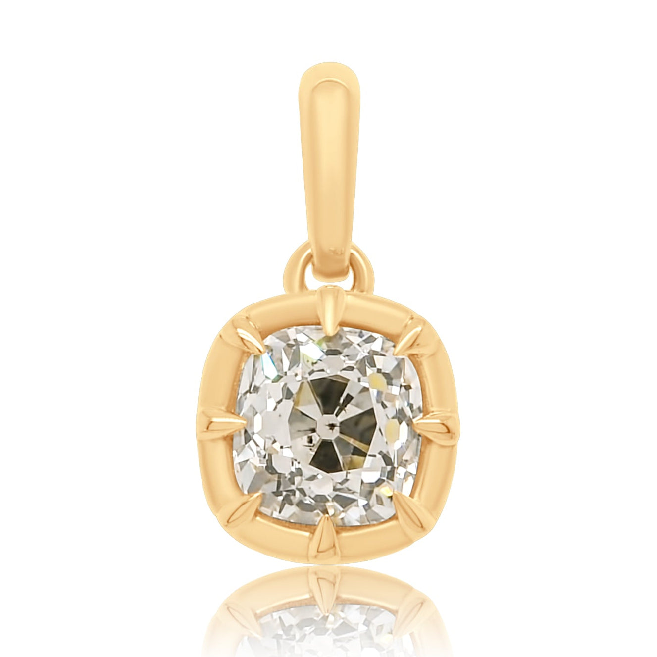 1.17 ct old mine cut diamond pendant