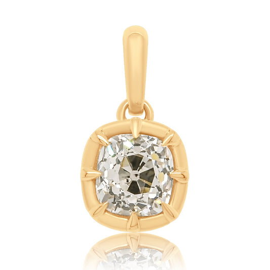 1.17 ct old mine cut diamond pendant