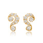 1.46 ct old mine cut diamond swirl stud earrings
