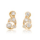 0.84 ct old mine cut diamond swirl stud earrings