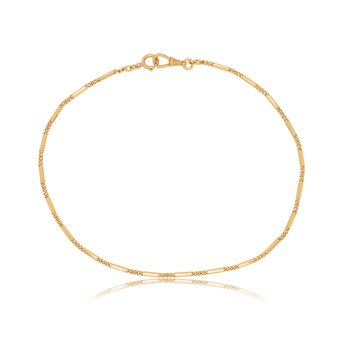 Vintage 8k yellow gold watch chain, 17.5"