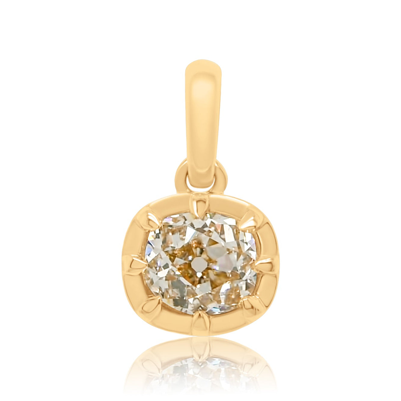 0.87 ct old mine cut diamond pendant